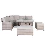Havana Range Round Corner Sofa Set with Fire Pit Rising Table