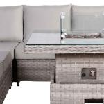Havana Range Square Corner Sofa Set with Fire Pit Rising Table