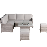 Havana Range Square Corner Sofa Set with Fire Pit Rising Table