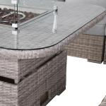 Aurora Range Large Round Corner Sofa Set with Fire Pit Rising Table