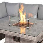 Aurora Range High Back Corner Sofa Set with Fire Pit Rising Table