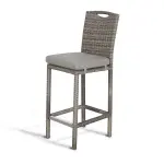 Cambridge Aluminium frame Round Bar Set with Ice Bucket in Stone Browne Grey Weave