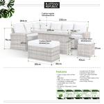 Sloane Range Left Hand Corner Sofa Set with Rising Table in Rustic Grey Weave (2021 version)